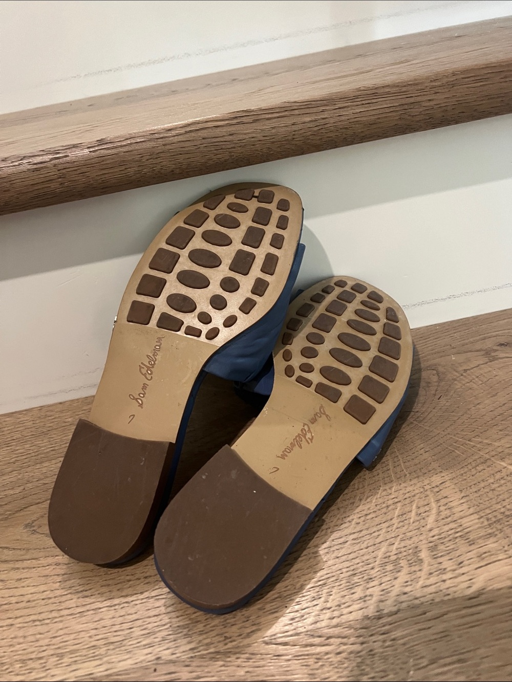 Sam Edelman Blue Quilted Slide Sandals - Picture 6 of 6